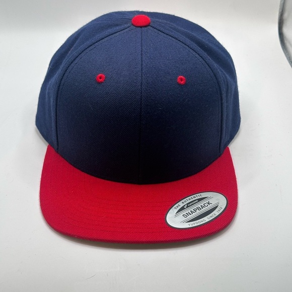 SOLD )Snapback Cap in Navy and Red - Picture 1 of 2